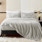 YIYEA Faux Fur Queen Sheet Set - Luxury Ultra Soft Fleece Sheets for Queen Size Bed - Fluffy Shaggy Sheets Plush Bed Sheets - 16" Deep Pocket - Cozy Warmth and No Shedding (Light Grey)
