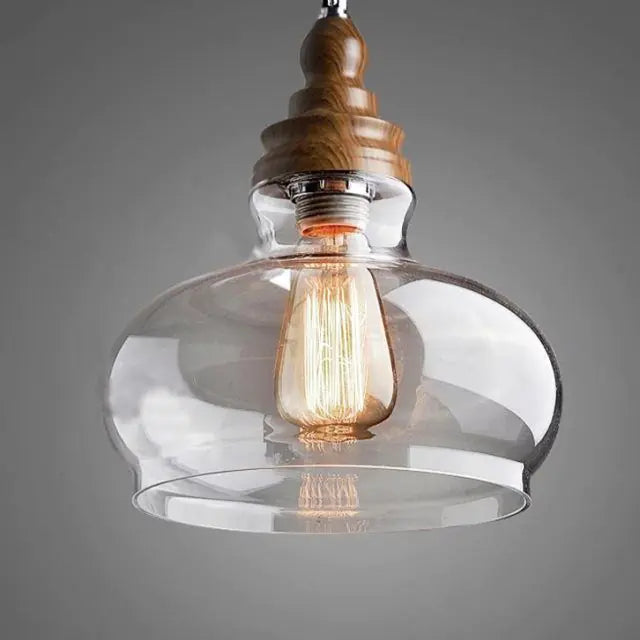 Nordic Rustic Transparent Glass Pendant Lamp