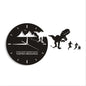 Creative Mirror Dinosaur Wall Clock for Home Decor
