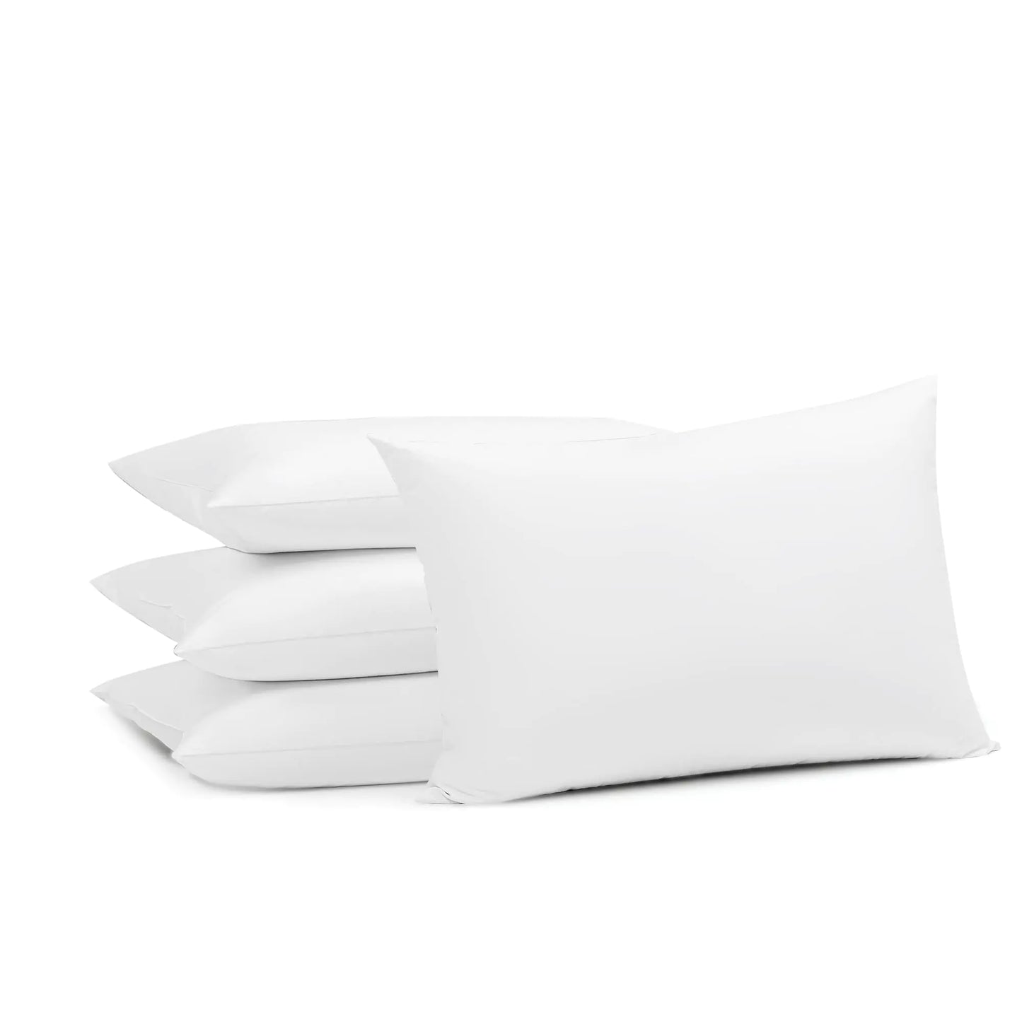 FZZOR Soft Flat Thin Comfy Pillows Standard Size set of 4Premium Soft Support Bed Pillows for SleepingDown Alternative Breathable Pillows for Side Back or Stomach Sleepers（20x26in ）