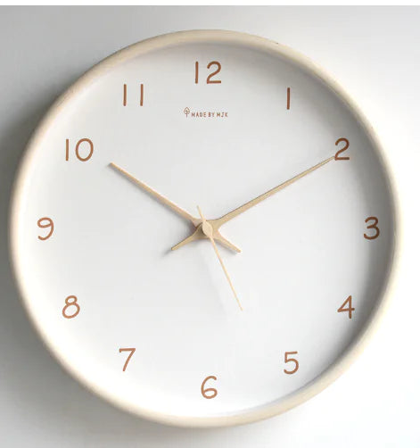 Solid Wood Analog Wall Clock for Home (One Piece)