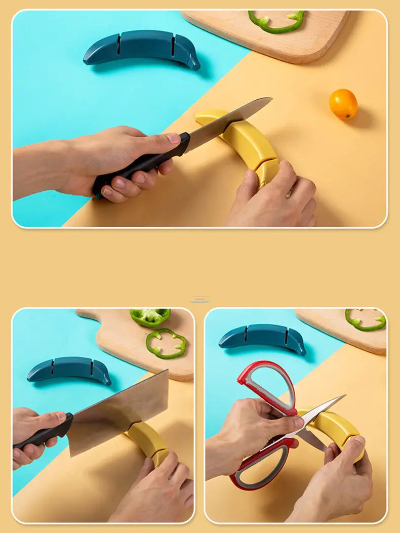 Creative Kitchen Knife Sharpener with Banana Scissors