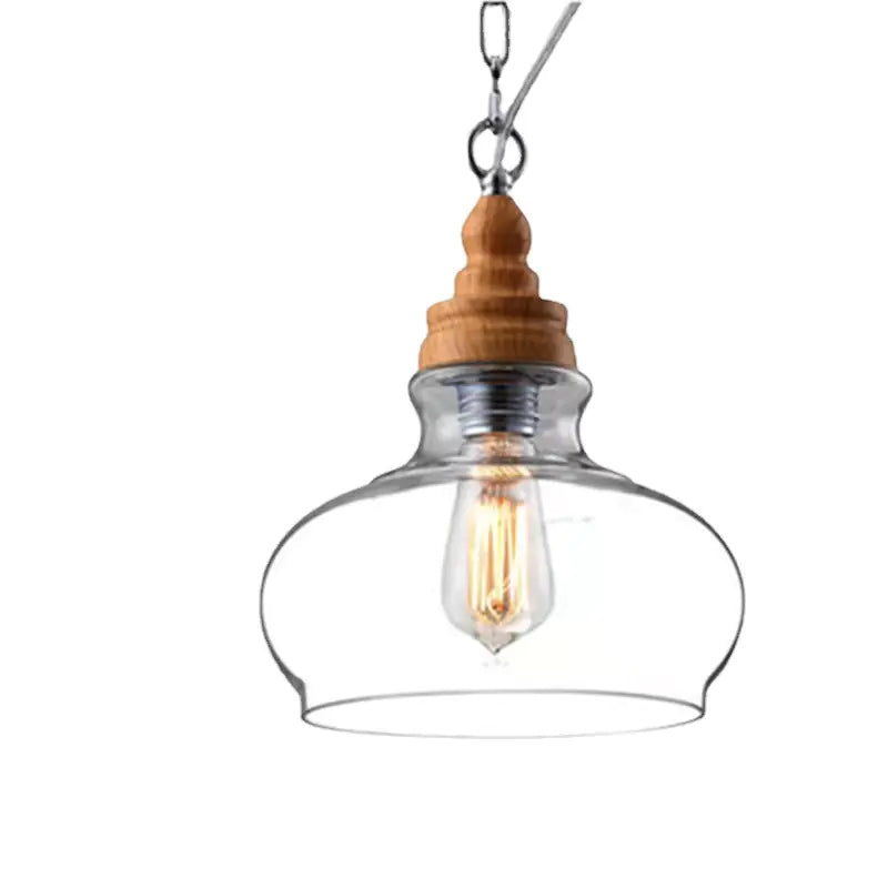 Nordic Rustic Transparent Glass Pendant Lamp