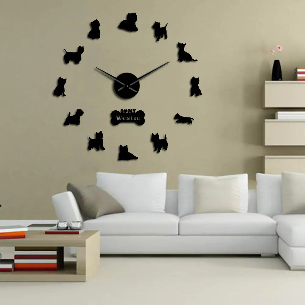 Cute Cartoon Dog Wall Clock - Creative DIY Home Decor