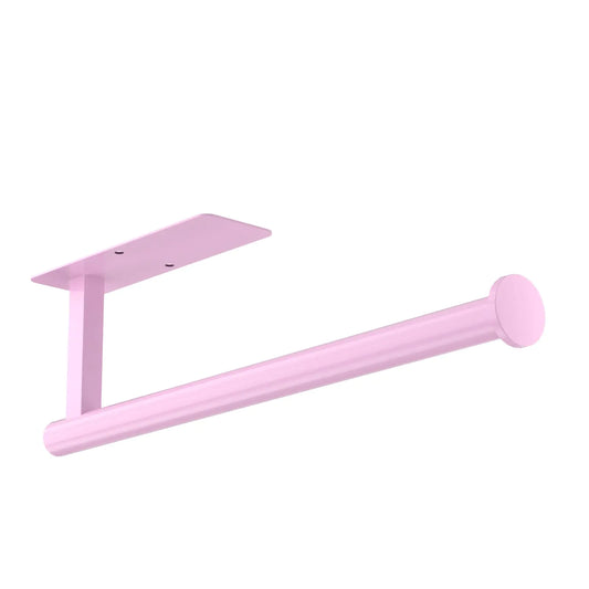 ASTOFLI Pink Paper Towel Holder Under Cabinet Pink Sturdy Under Cabinet Paper Towel Holder Wall Mount Stainless Steel Kitchen Towel Holder Self Adhesive Paper Towel Holder