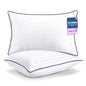 SAVORI Bed Pillows for Sleeping Standard Size Set of 2 - Down Alternative Filling Pillow Cooling Soft Hotel Quality Pillow for Back Stomach or Side Sleepers-20x26 Inch