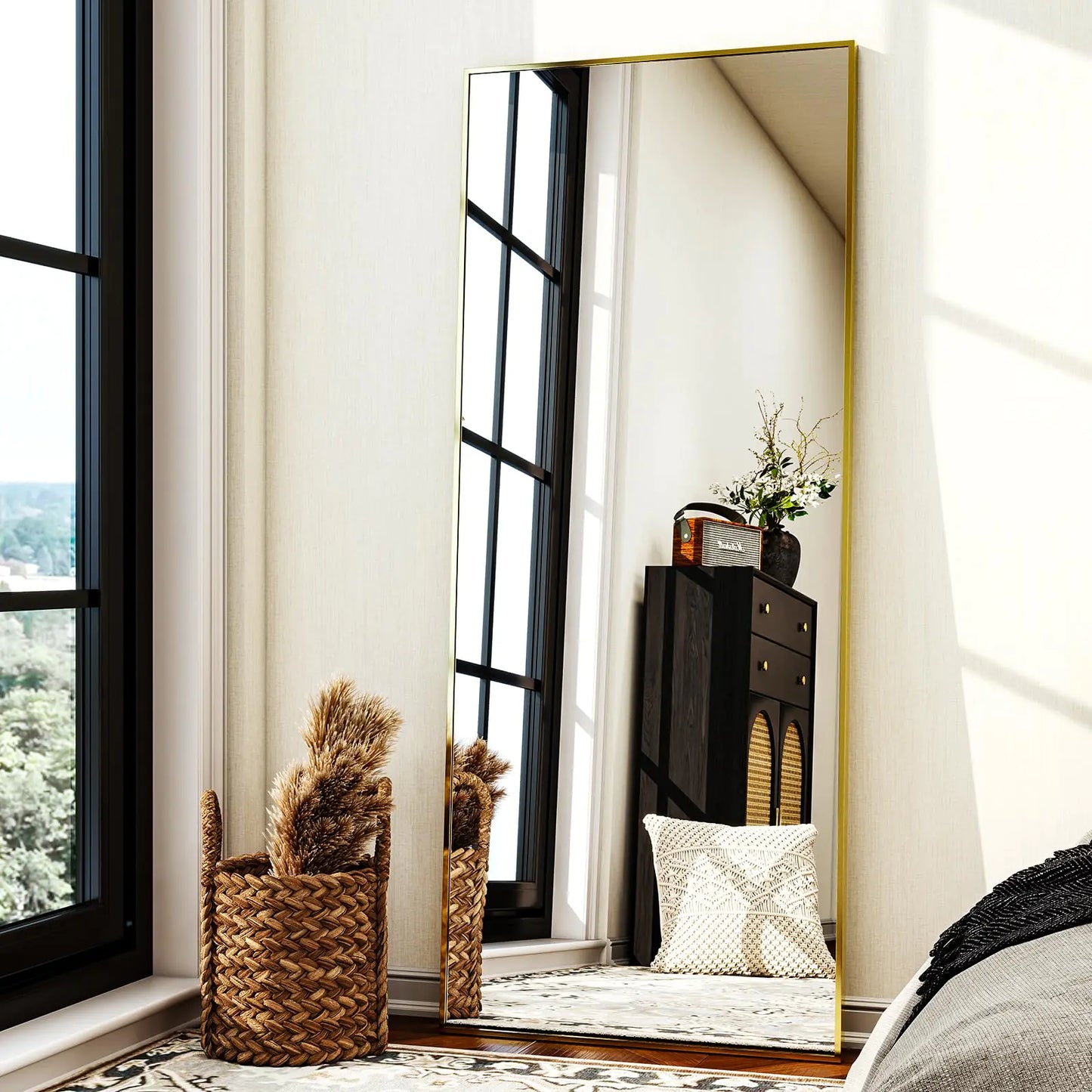 HARRITPURE 68" x 24" Full Length Mirror - Full Body Mirror/Rectangle Floor Mirror Aluminun Alloy Frame Body Mirror for Cloakroom Bedroom Standing MirrorsGold