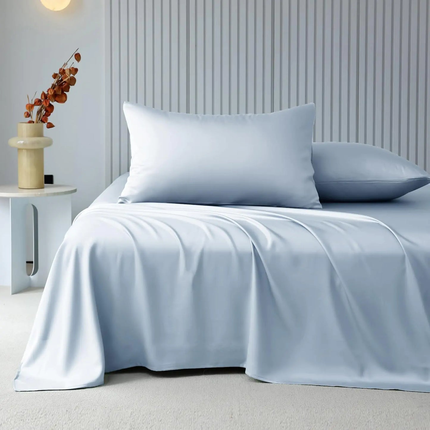 HighBuy Full Size Sheet Set Lyocell Sheets Full - Luxury Soft Tencel Sheets 4 Piece Full Bed Sheets - Extra Deep Pockets 16"Hotel Quality Cooling Bed Sheet SetFull Bedding Sheet & Pillowcase Sets
