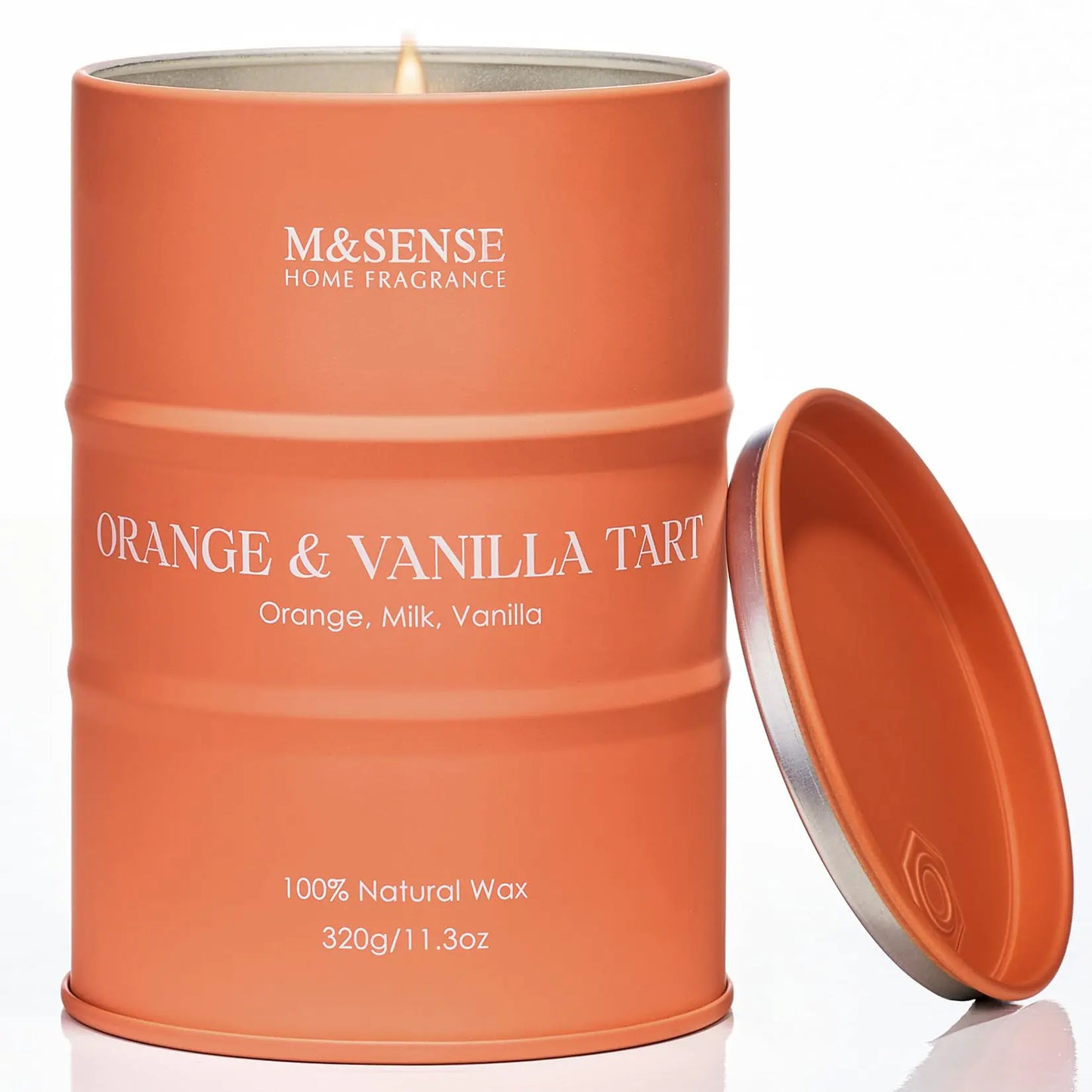 M&SENSE Orange Vanilla Tart Candles for Home Scented?Organic Soy Candles Clean Non Toxic 11.3oz 70 Hours Long Lasting Burning Highly Scented Citrus Smelling Candles Cozy Room Decor