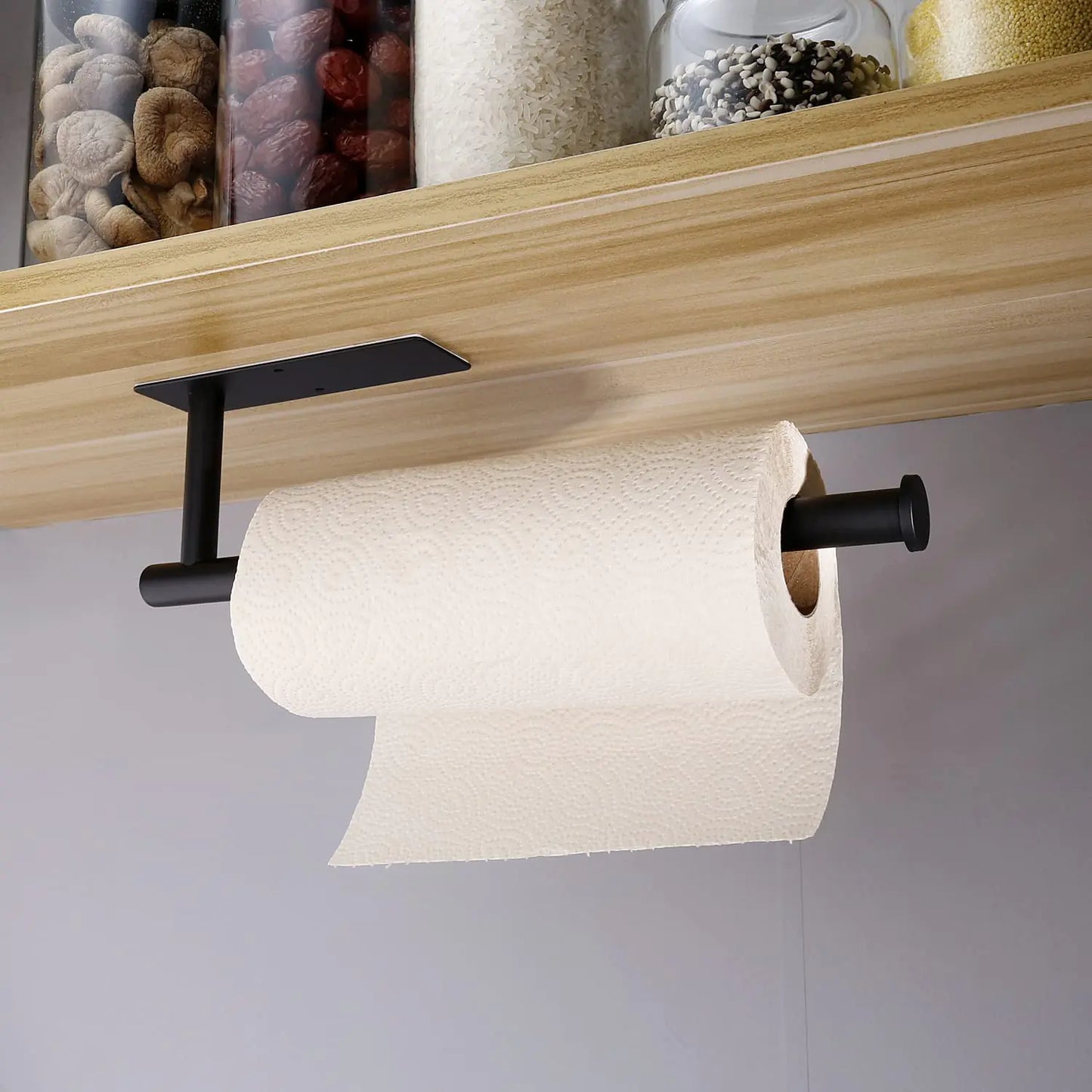 Paper Towel HoldersPaper Towels Rolls - for KitchenWall Mounted Paper Towel Roll Holder for Kitchen BathroomBoth Available in Adhesive and ScrewsStainless Steel-Black