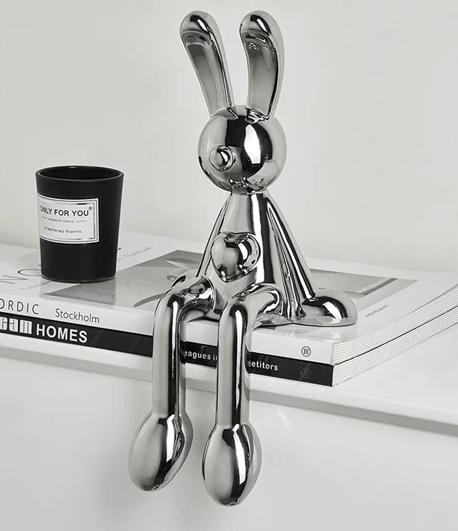 Electroplated Rabbit Figurine for Home Decor (Single)