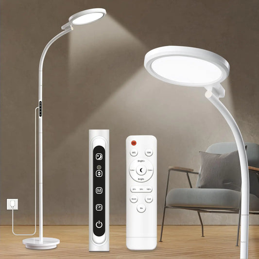 Sozapooty Light Therapy Lamp UV-Free Sun Light Therapy Lamp 10000 Lux Floor Lamp with Remote & Touch Control & 5 Brightness Levels & Timing for Reading/Office/Home