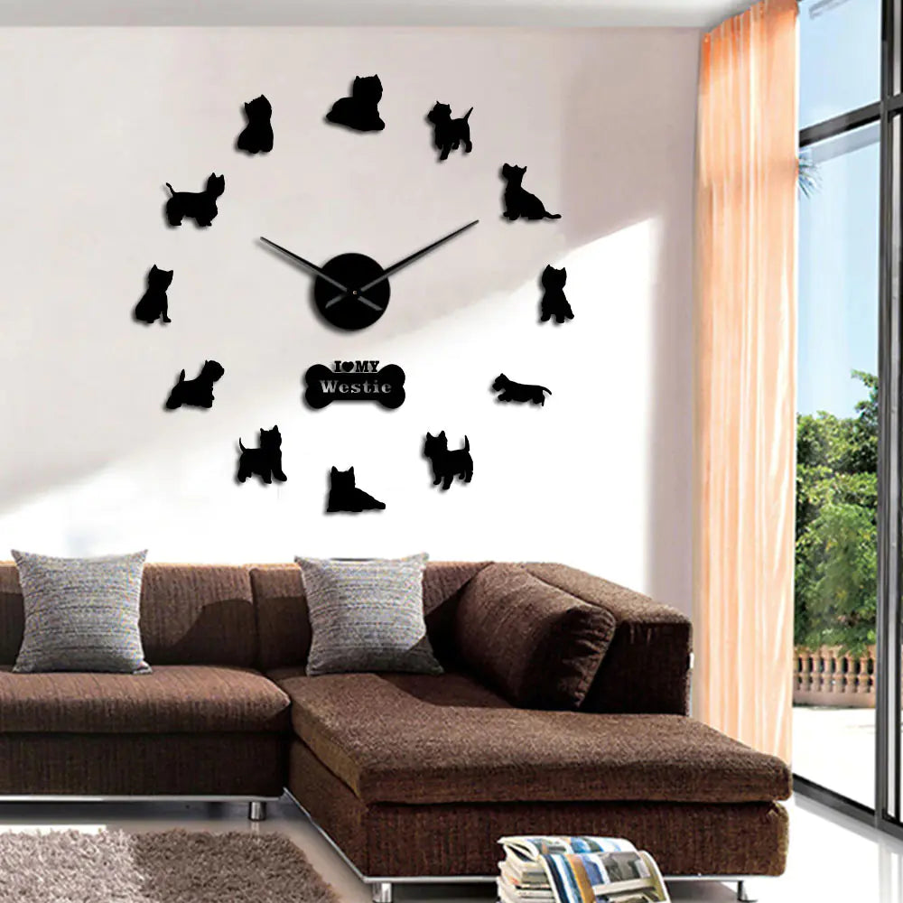Cute Cartoon Dog Wall Clock - Creative DIY Home Decor