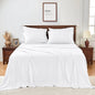 GOKOTTA King Size Luxury Bed Sheets 6 Piece Set 100% Rayon Derived from Bamboo Softer and Cooling Than Cotton 24" Extra Deep Pocket Fitted Sheets with Elastic Corner StrapsBright White