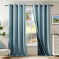 Beauoop 100% Blackout Curtains 84 Inch Long 2 Panels for Bedroom Living Room Stone Blue Solid Room Darkening Thermal Insulated Soundproof Energy Saving Grommet Top Window Treatment Drapes52x84 2 Set