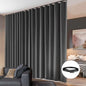 hoeflife Room Dividers Blackout Curtains Track Ceiling Mount Ceiling Track for Curtain Living Room Bedroom Dividers Curtains 1 Panel W150 x H108 Grey Curtain and Black Track x1