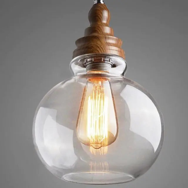 Nordic Rustic Transparent Glass Pendant Lamp