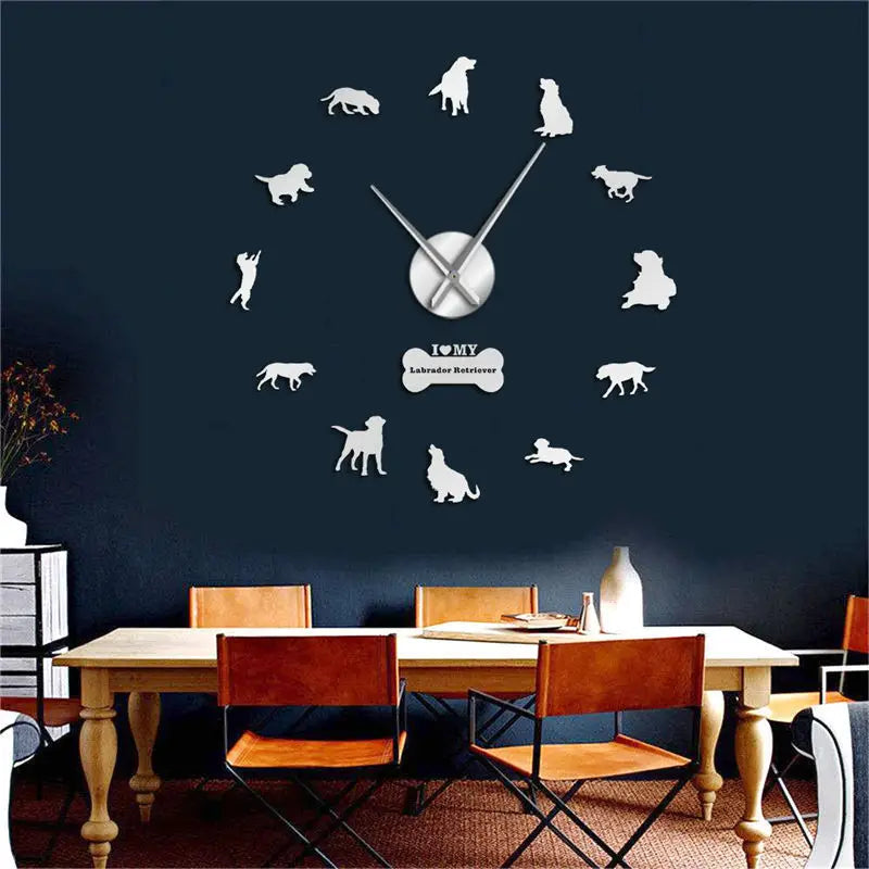 Frameless DIY Mute Wall Clock for Home Decoration
