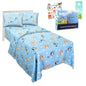 Bluey Bedding Set Twin Bed - Bundle with Bluey Bed Sheets with Flat Sheet Fitted Sheet and Pillowcase for Twin Bed Plus Stickers More | Bluey Sheets Twin for Boys Girls