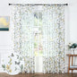 Tollpiz Sheer Floral Curtains Yellow Flower Butterfly Printed Bedroom Curtain Rod Pocket Voile Faux Linen Window Curtains for Living Room 54 x 63 inches Long Set of 2 Panels