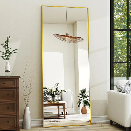 XRAMFY 21"x 56" Rectangular Full-Length Mirror with Frame Large Wall-Mounted or Leaning Floor Mirror for Bedroom Entryway and Living Room Décor Modern Dressing Mirror for Home